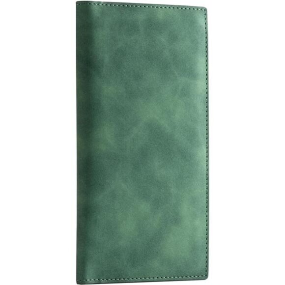 Premium Leather Checkbook Cover Emerald - Picture 1 of 7